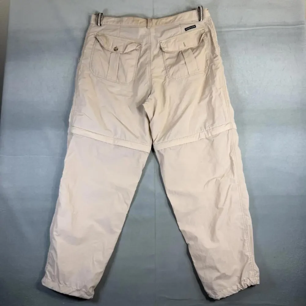 VTG The North Face Convertible Pants Mens 38 Beige Ripstop Gorpcore Hiking Y2K